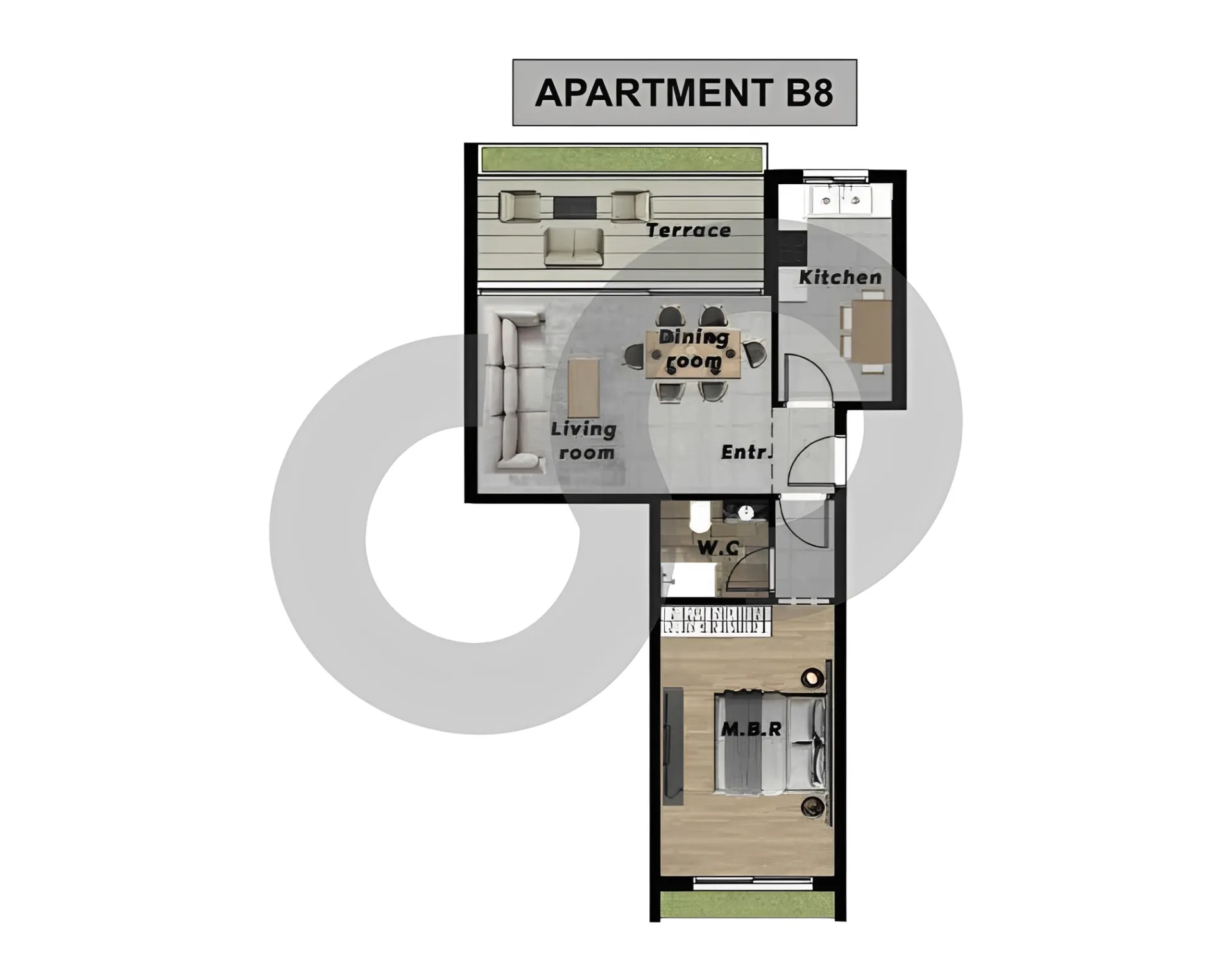 Apartment for Sale in Achrafieh - 1 bed, 2 bath