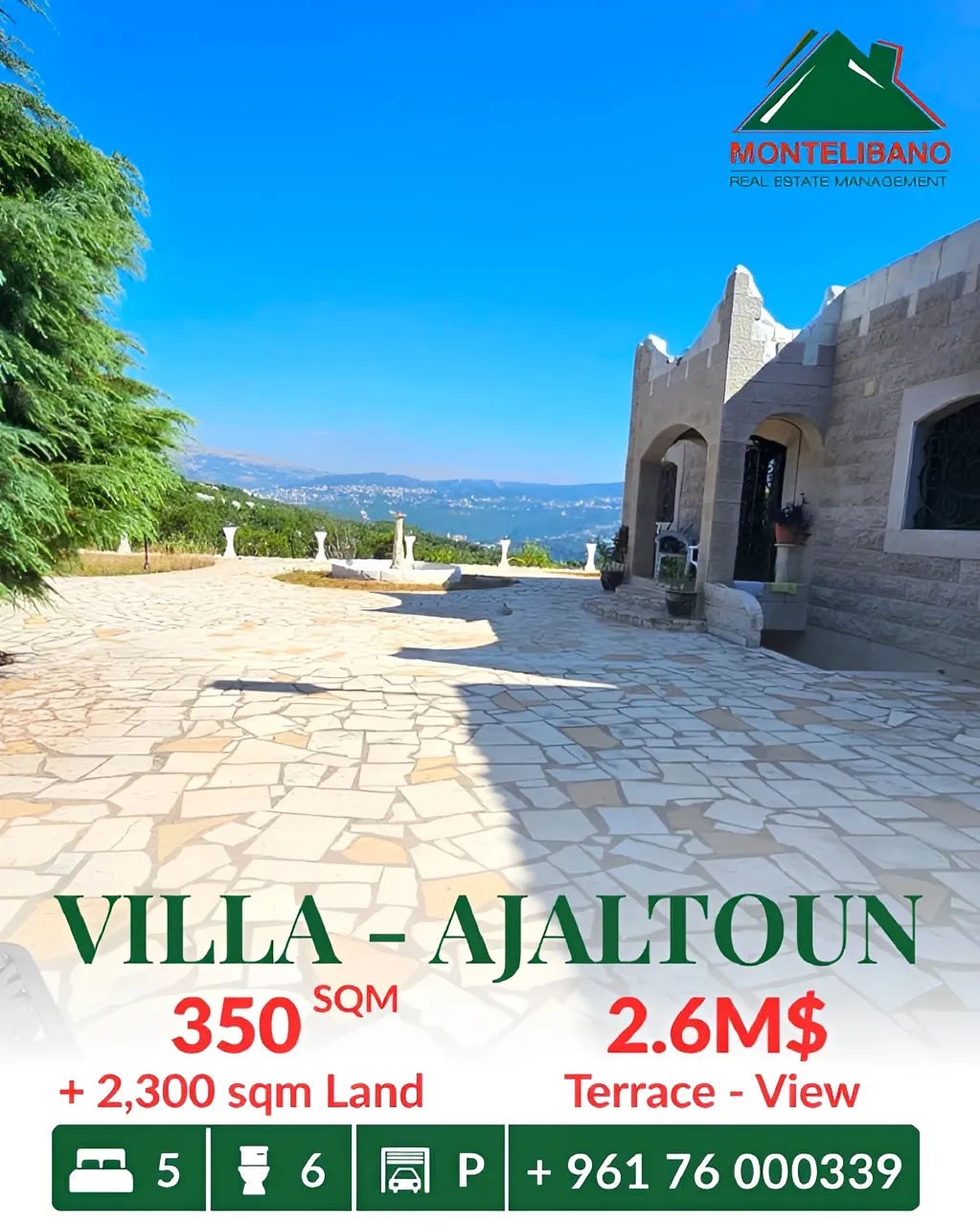 Villa for sale in Ajaltoun, Lebanon