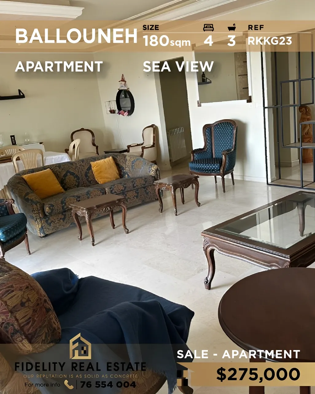 Apartment for sale in Ballouneh, Lebanon - 4 bed, 3 bath