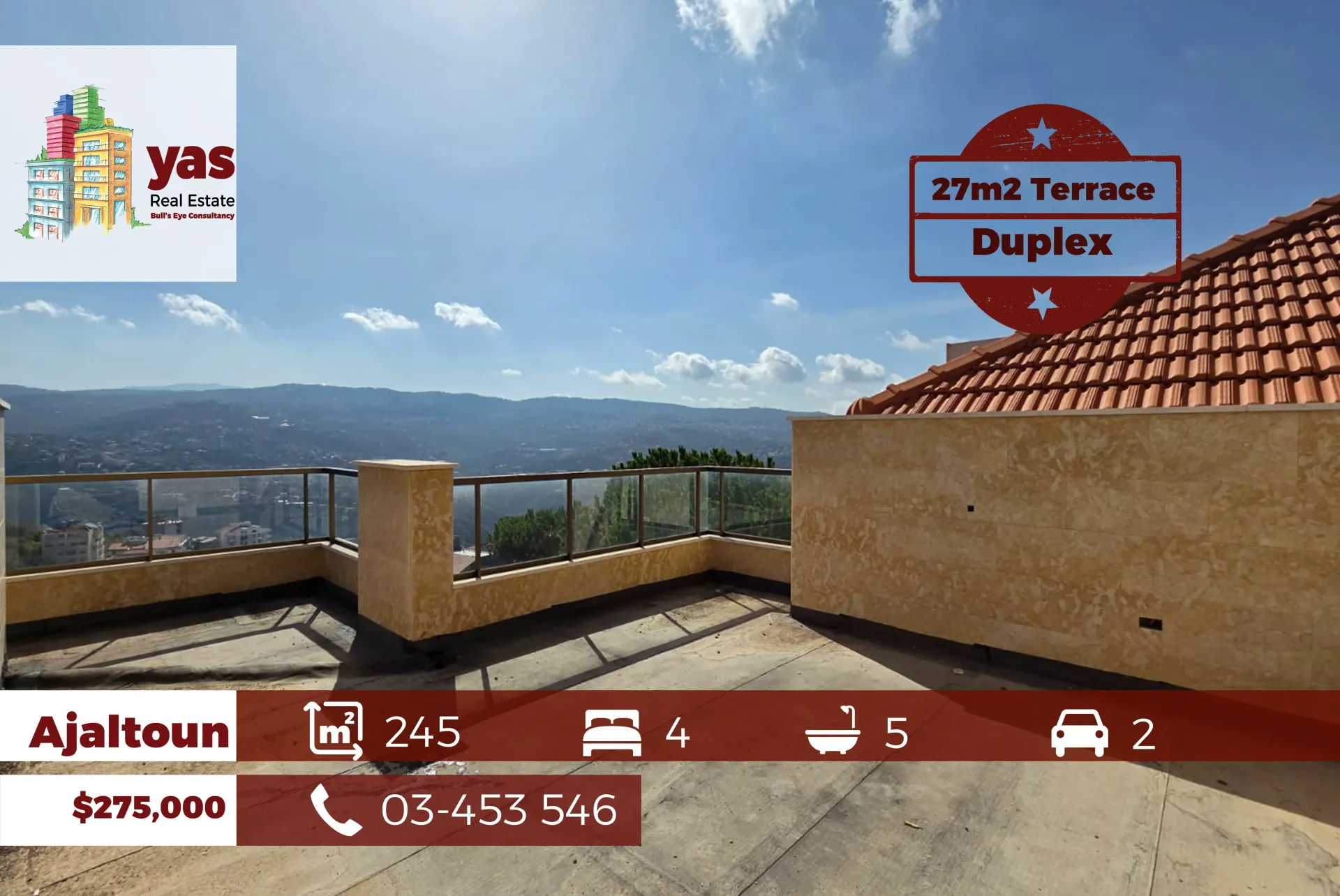 Apartment for Sale in Ajaltoun