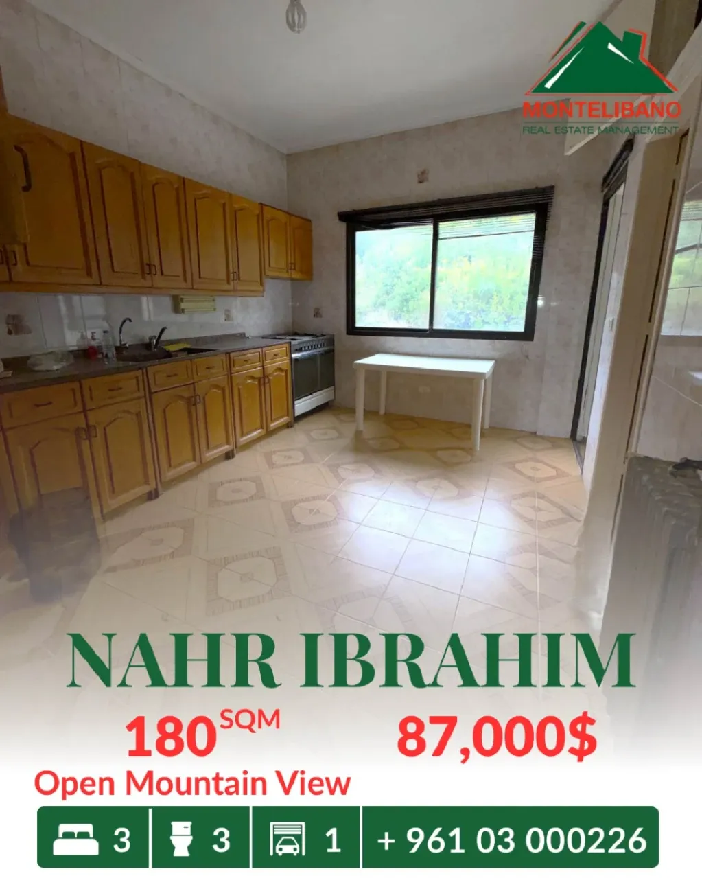 Apartment for sale in Nahr Ibrahim, Lebanon - 3 bed, 3 bath