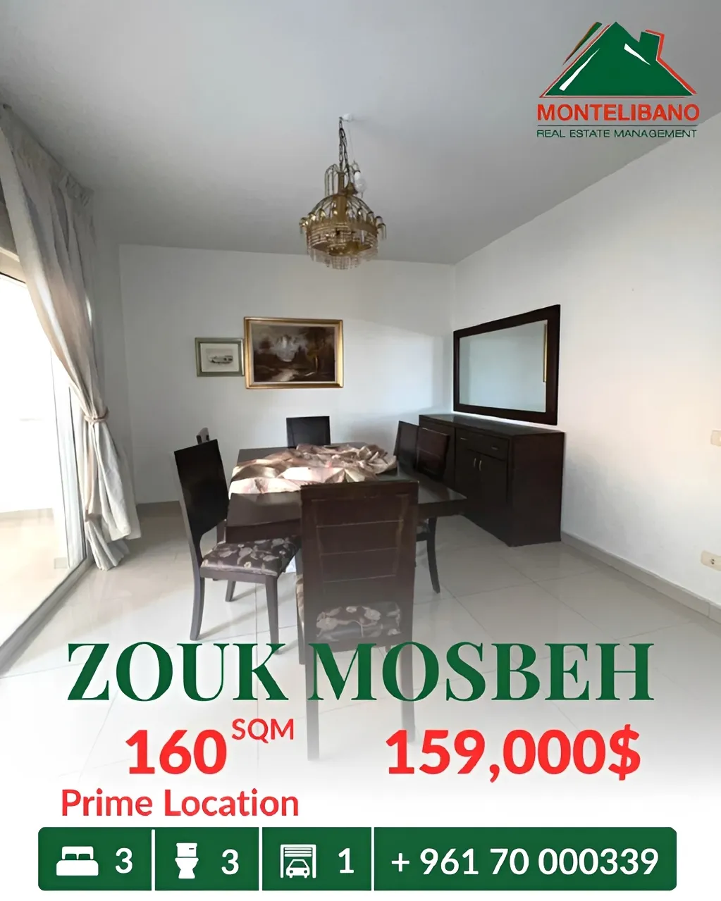 Apartment for sale in Zouk Mosbeh, Lebanon