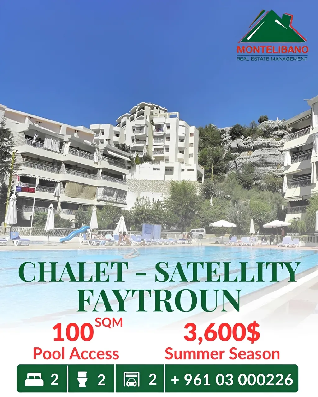 Chalet for rent in Faitroun, Lebanon - 2 bed, 2 bath