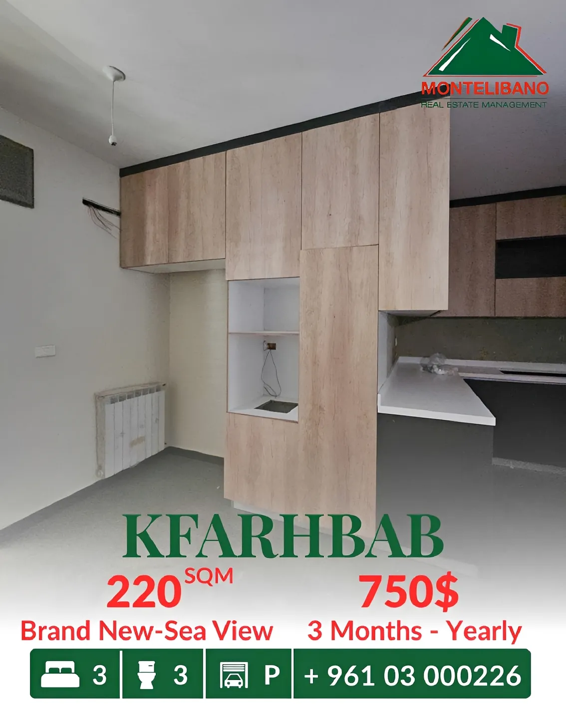 Apartment for rent in Kfar Hbab, Lebanon