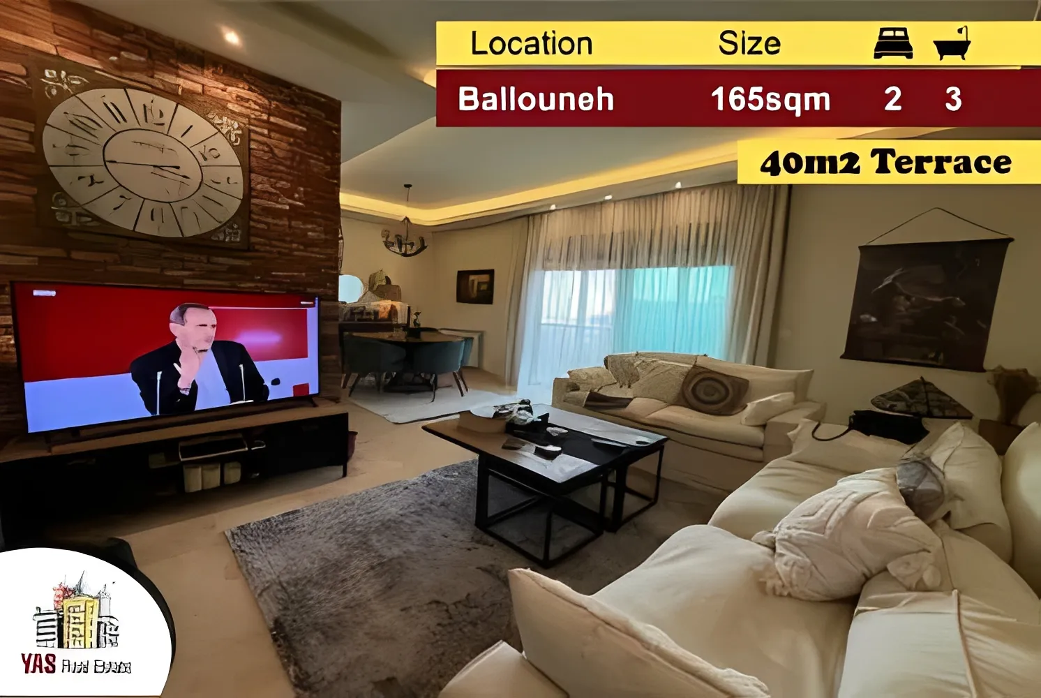 Apartment for Sale in Ballouneh - 2 bed, 3 bath