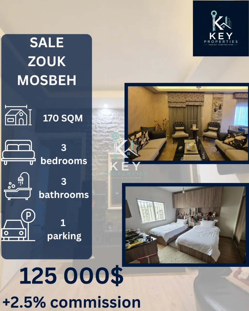 Apartment for sale in Zouk Mosbeh, Lebanon