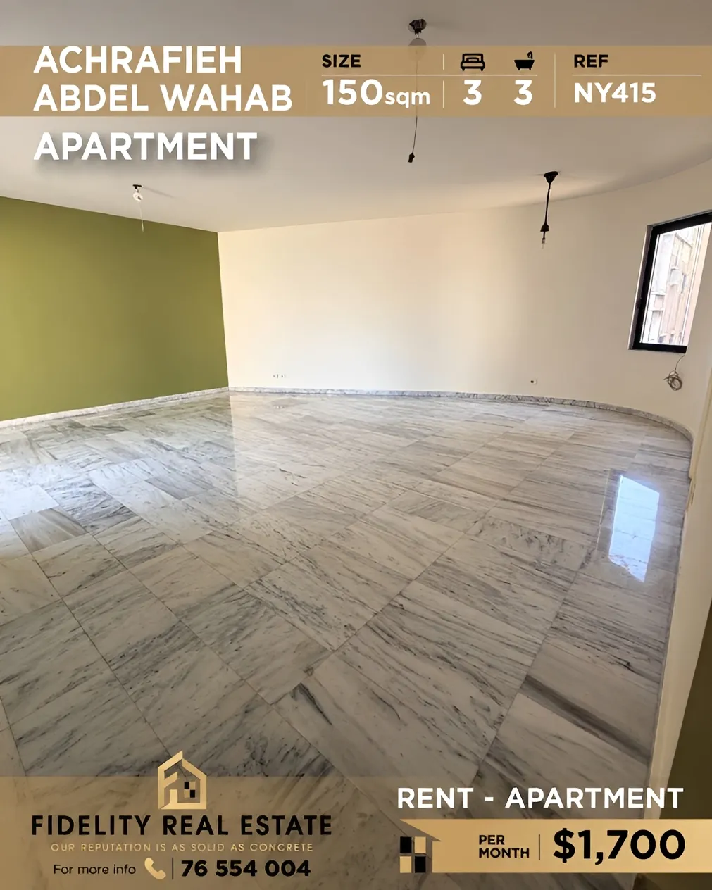 Apartment for rent in Achrafieh