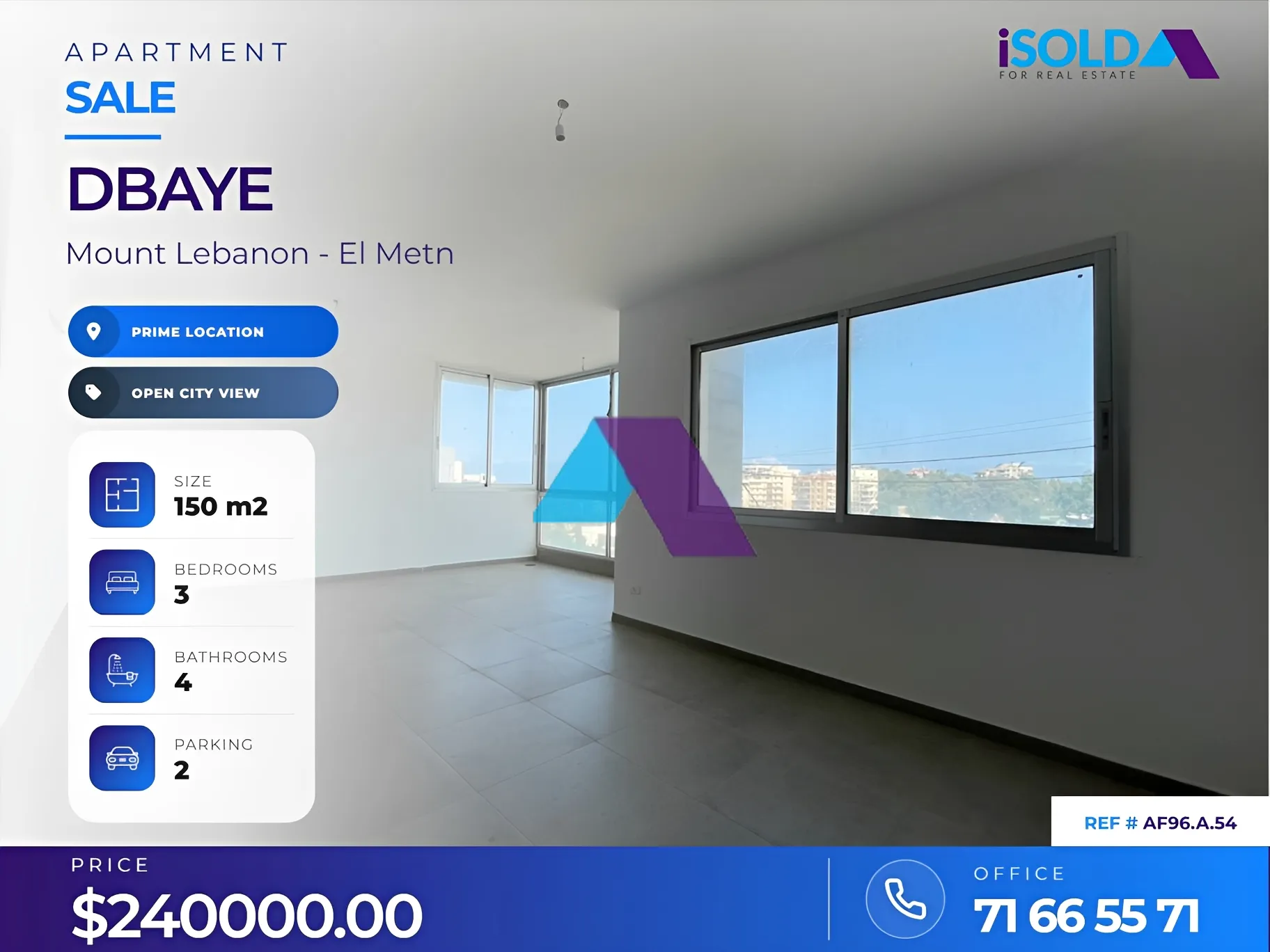 Apartment for sale in Dbayeh, Lebanon - 3 bed, 4 bath