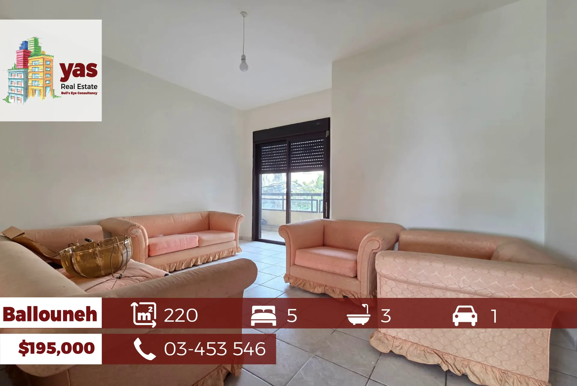 Apartment for Sale in Ballouneh - 5 bed, 3 bath
