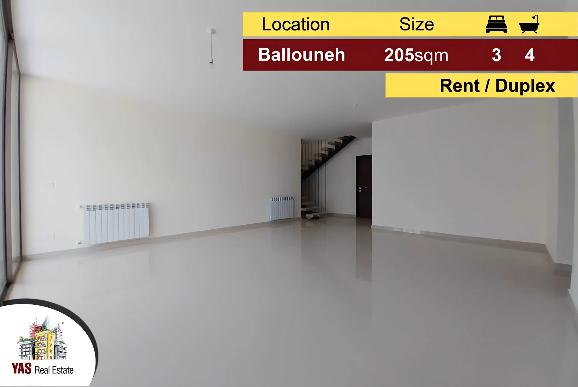 Apartment for Rent in Ballouneh - 3 bed, 4 bath