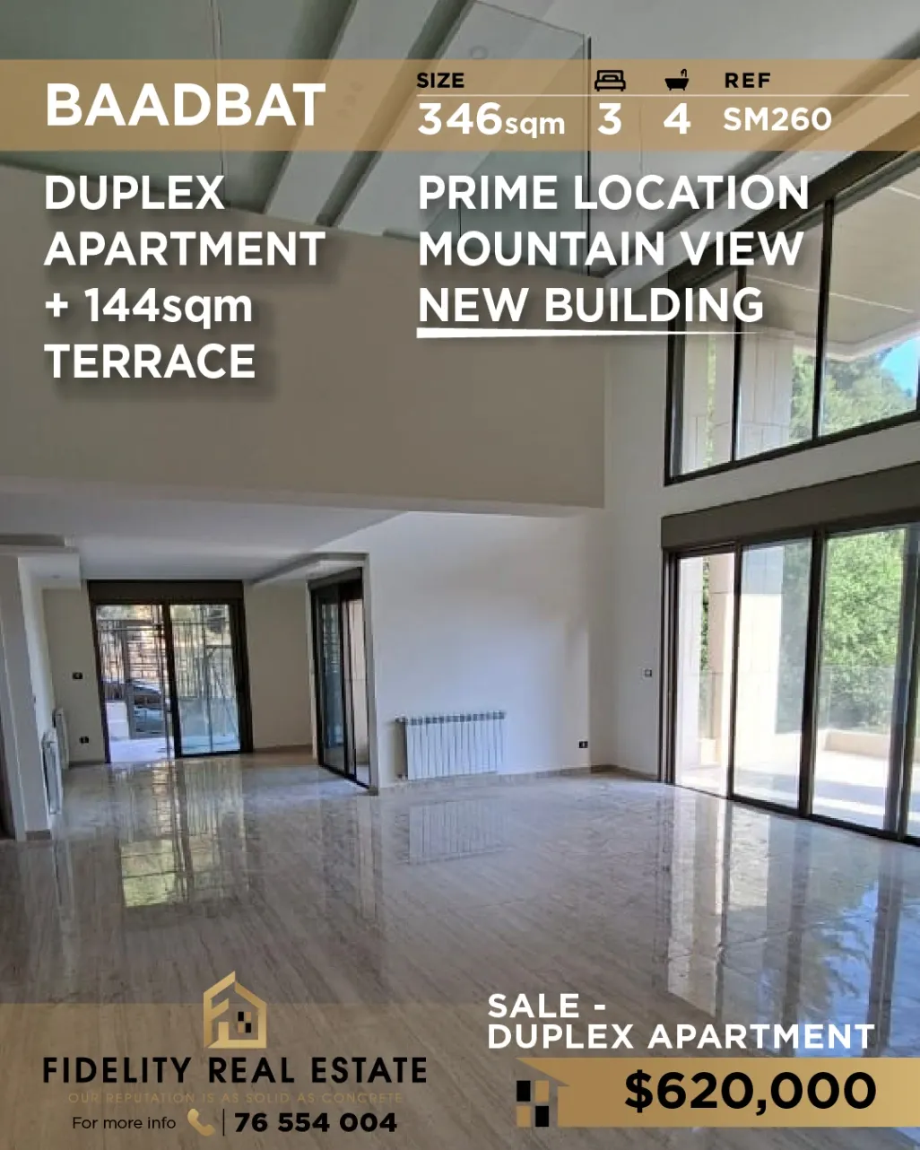 Duplex for sale in Baabdat, Lebanon