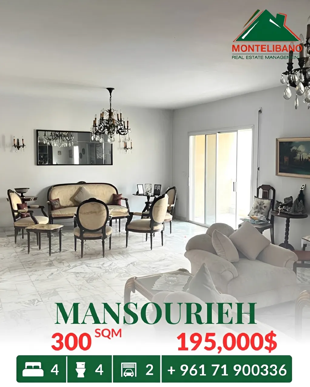 Apartment for sale in Mansourieh