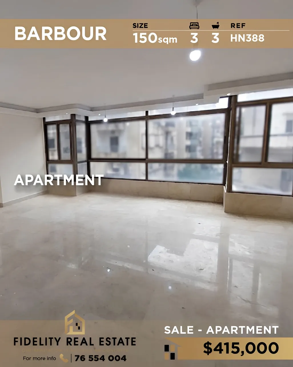 Apartment for sale in Barbour, Beirut, Lebanon - 3 bed, 3 bath