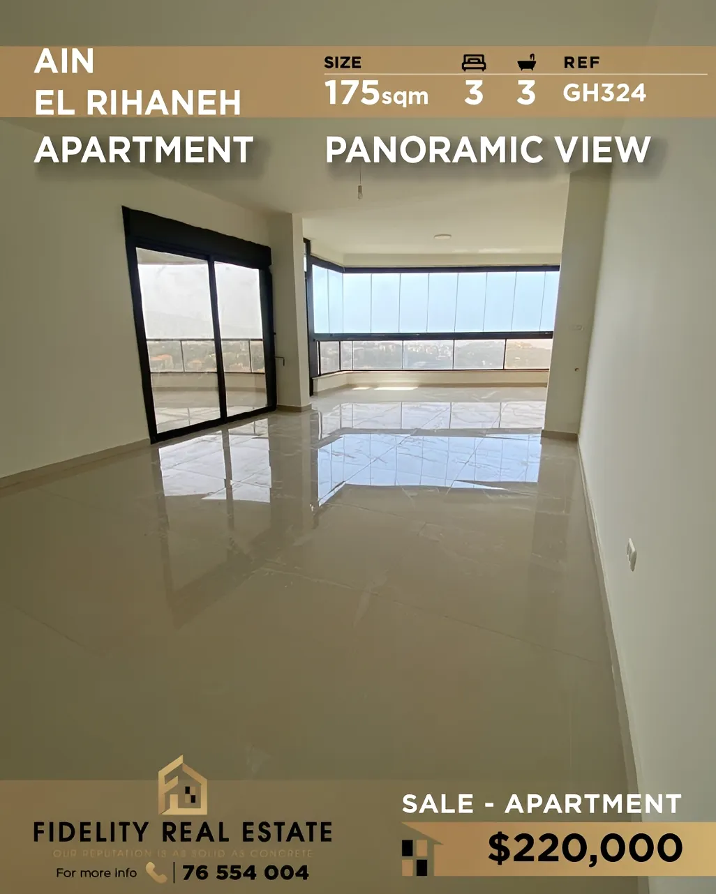 Apartment for sale in Ain El Rihaneh, Lebanon - 3 bed, 3 bath