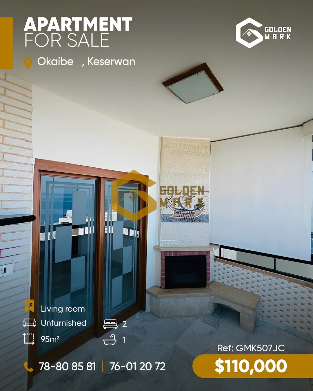 Apartment for Sale in Aaqbiyeh - 2 bed, 1 bath