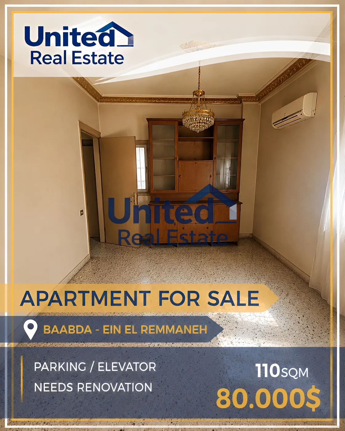 Apartment for sale in Ain el remmaneh, lebanon