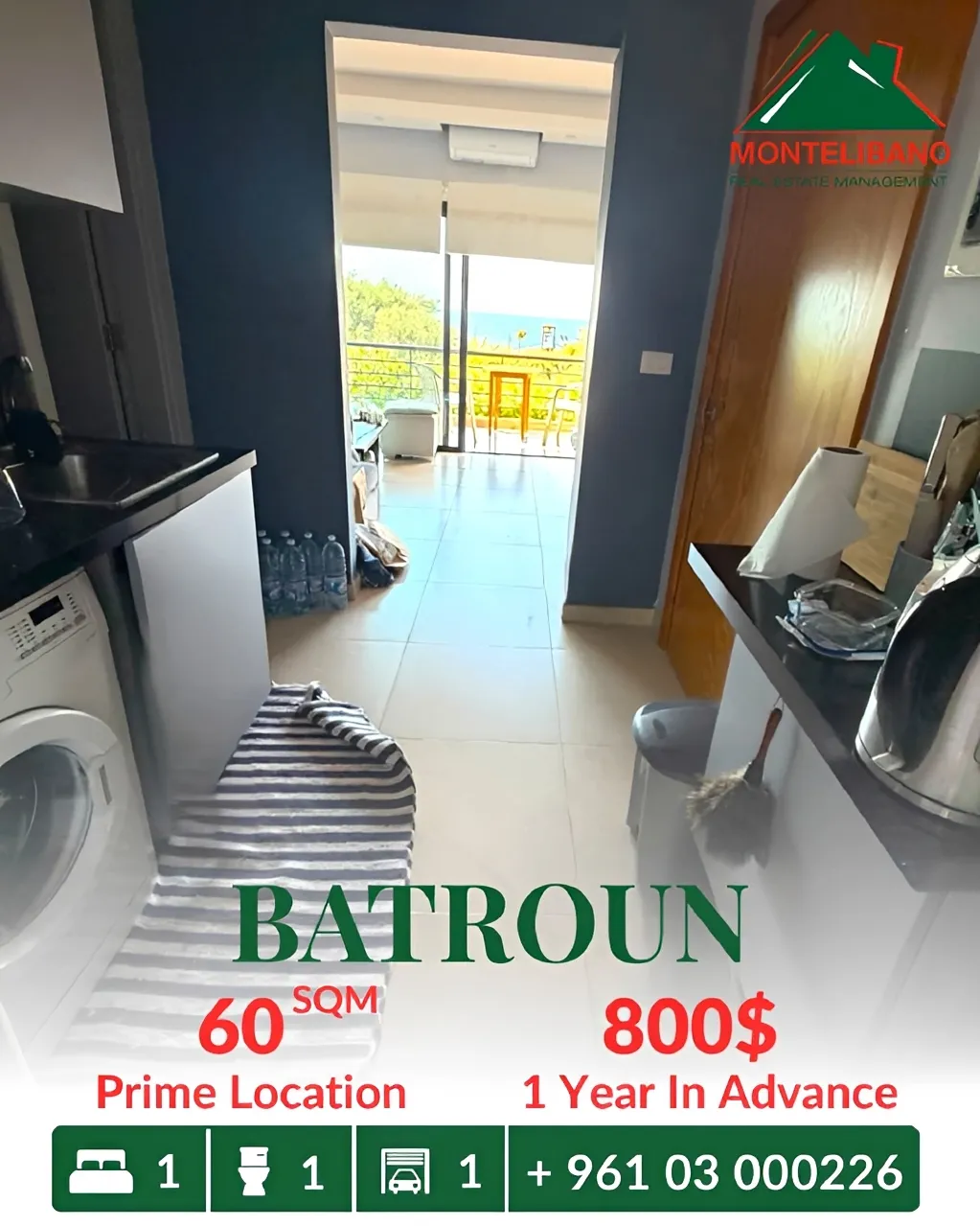 Apartment for rent in Batroun, Lebanon