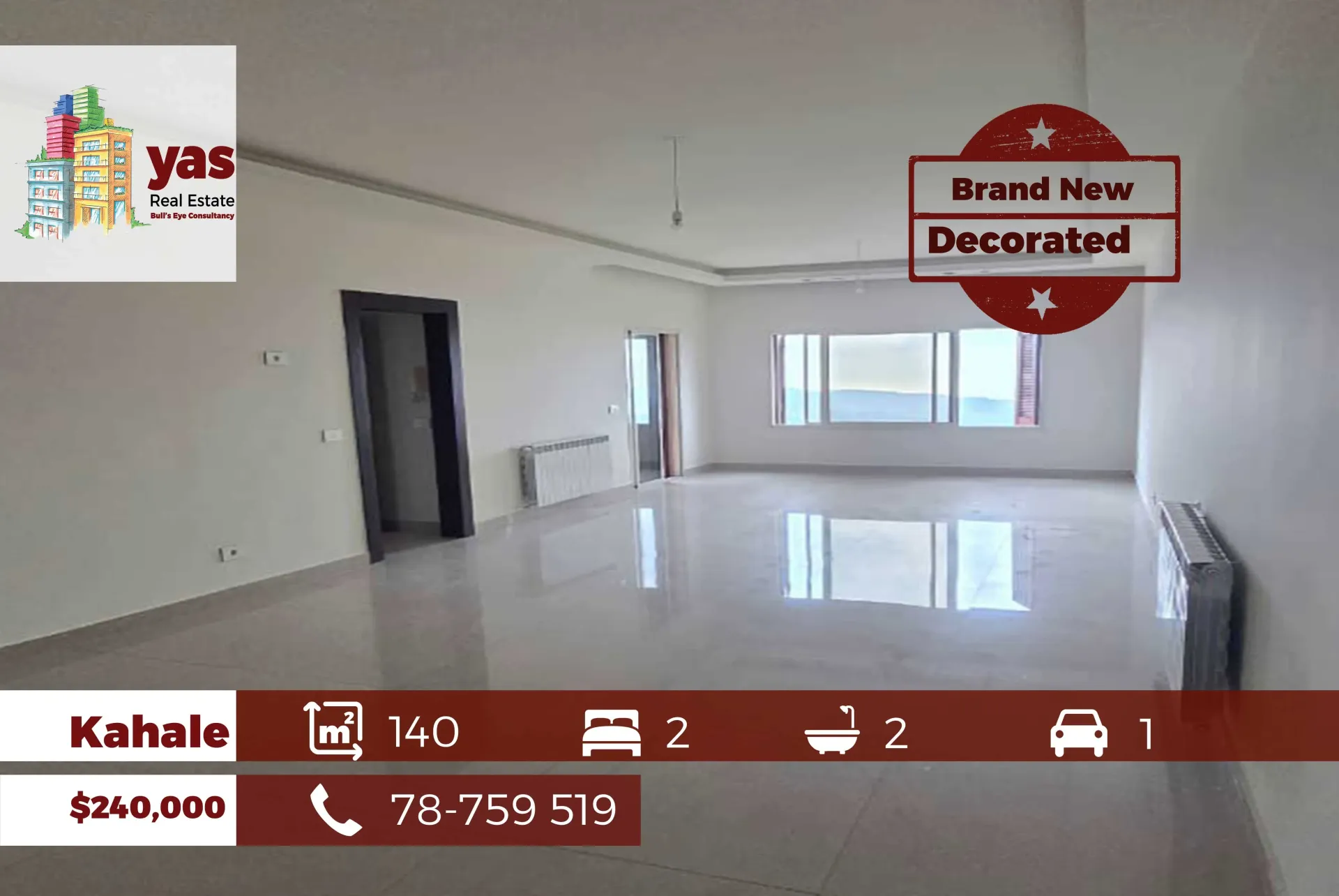 Apartment for Sale in Kahale - 2 bed, 2 bath