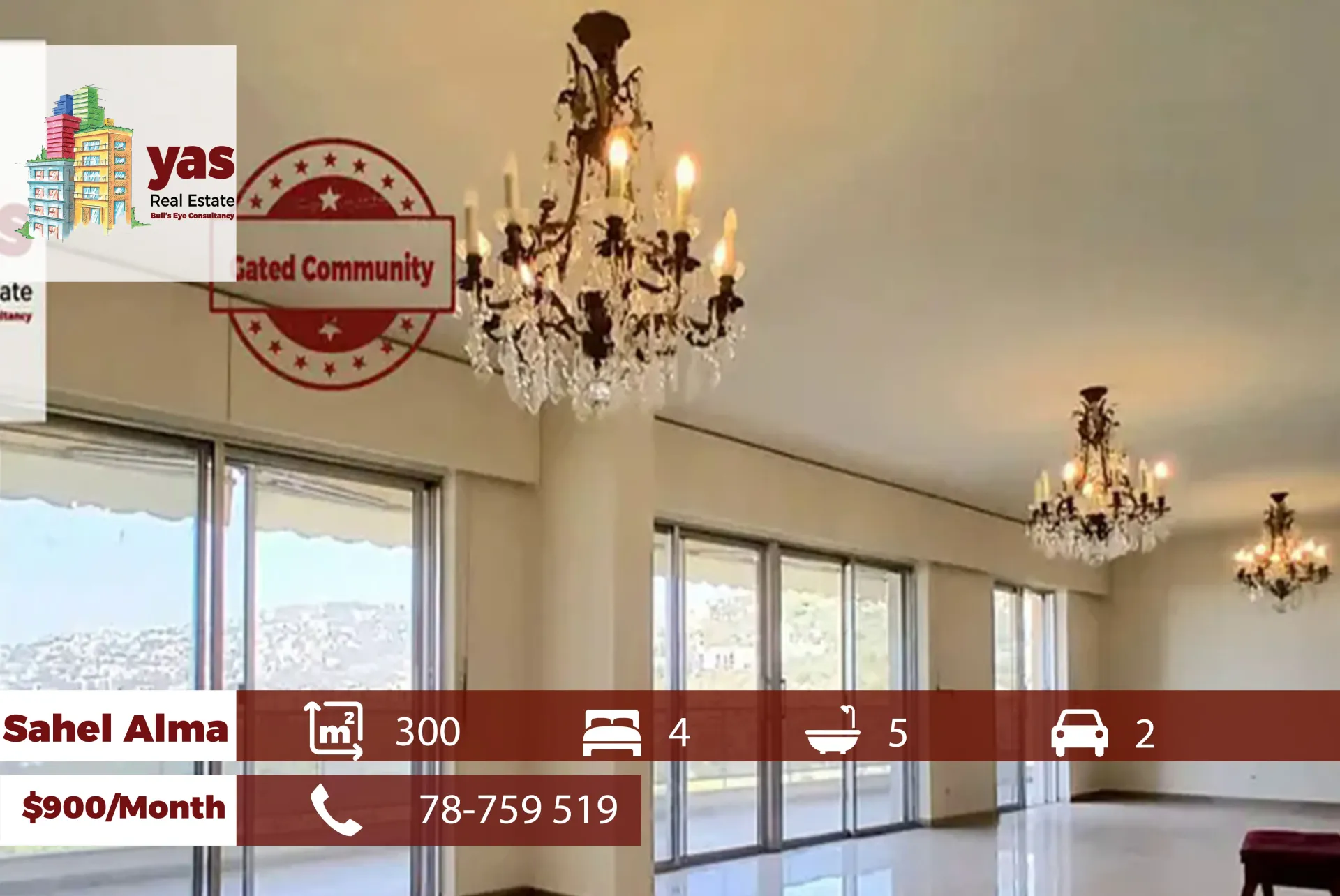 Apartment for Rent in Sahel Alma - 4 bed, 5 bath