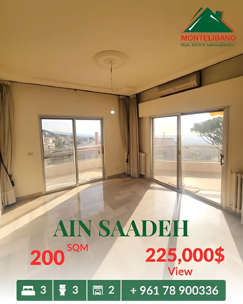 Apartment for sale in Ain Saadeh, Lebanon