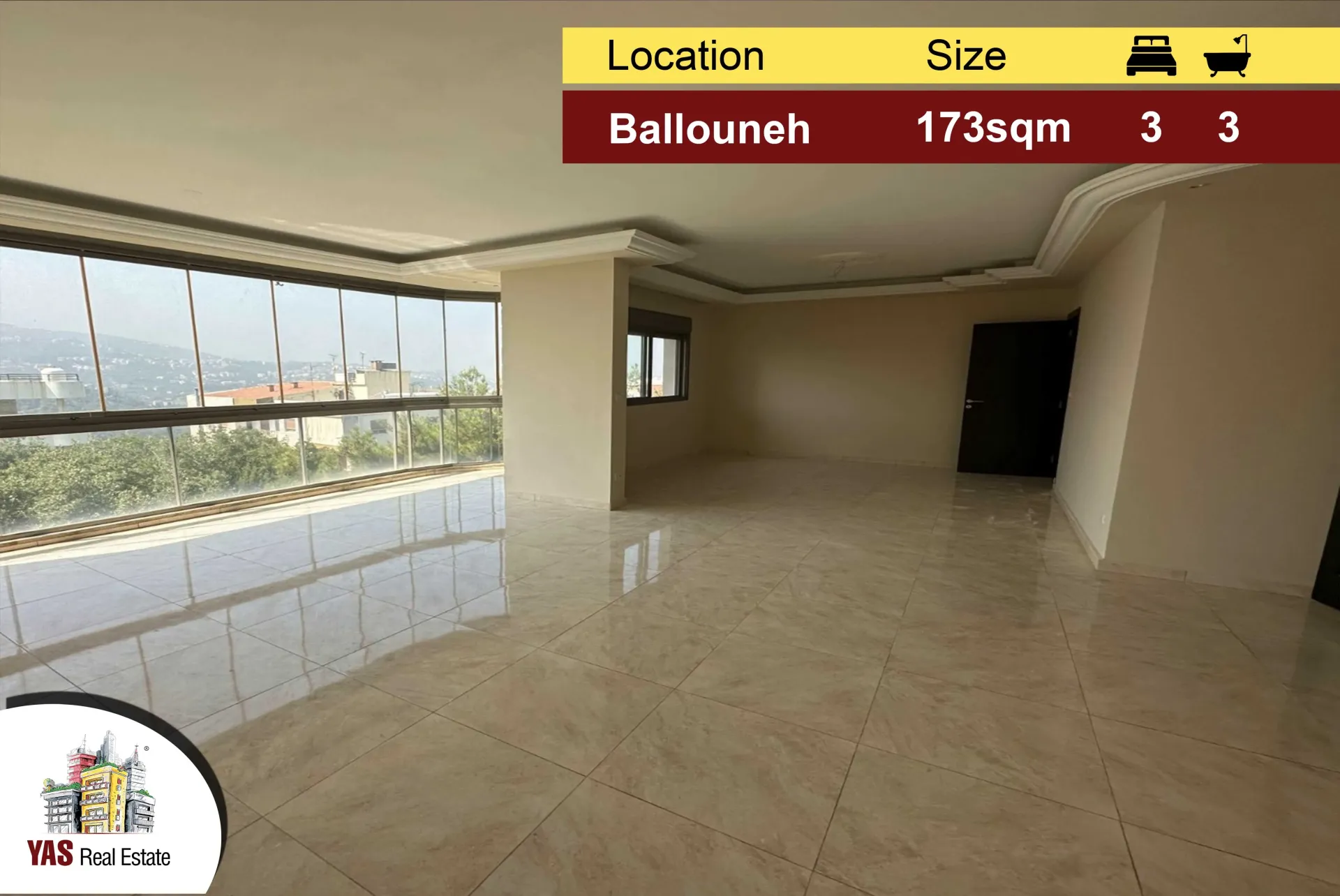 Apartment for Sale in Ballouneh - 3 bed, 4 bath