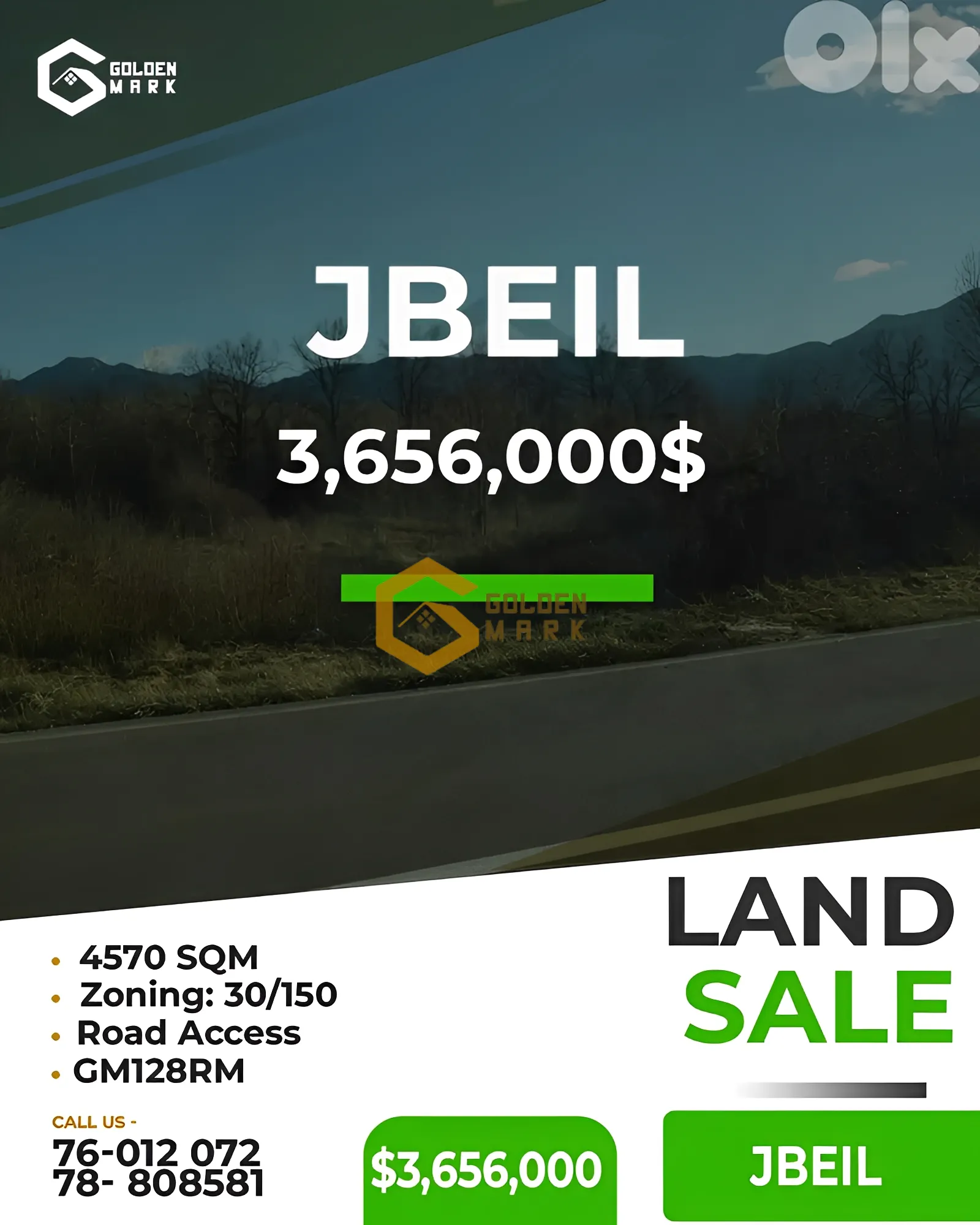 Land for Sale in Byblos