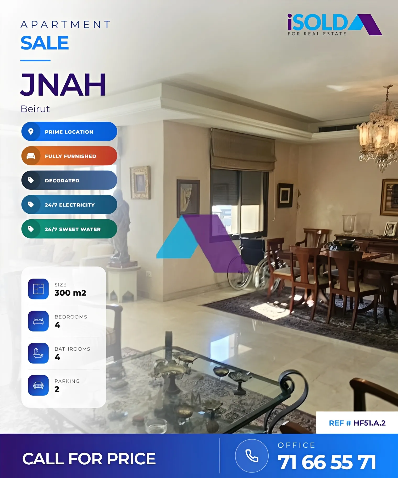 Apartment for sale in Jnah