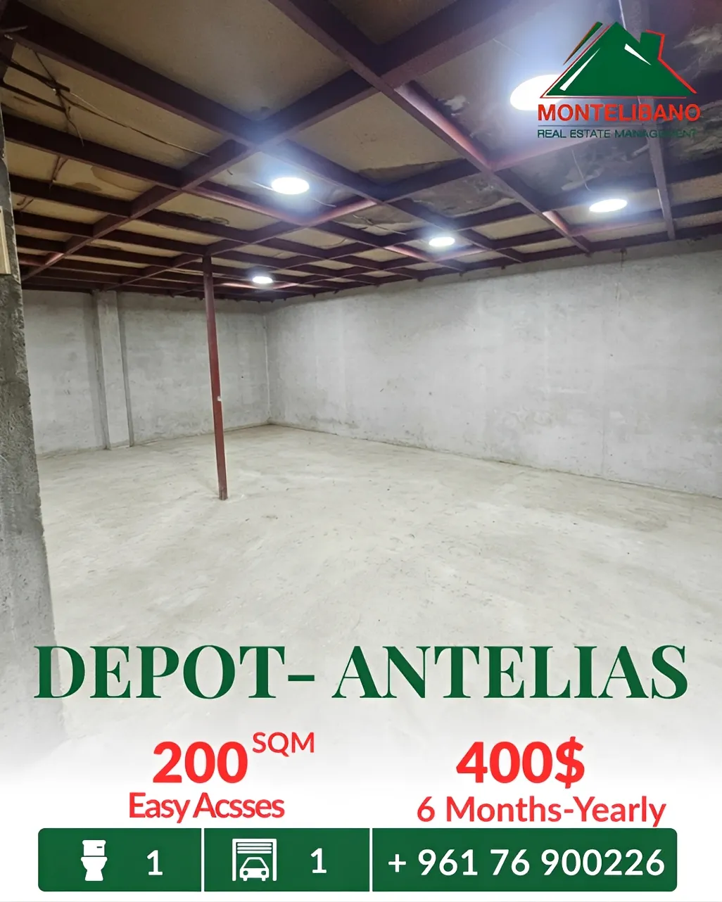 Warehouse for rent in Antelias