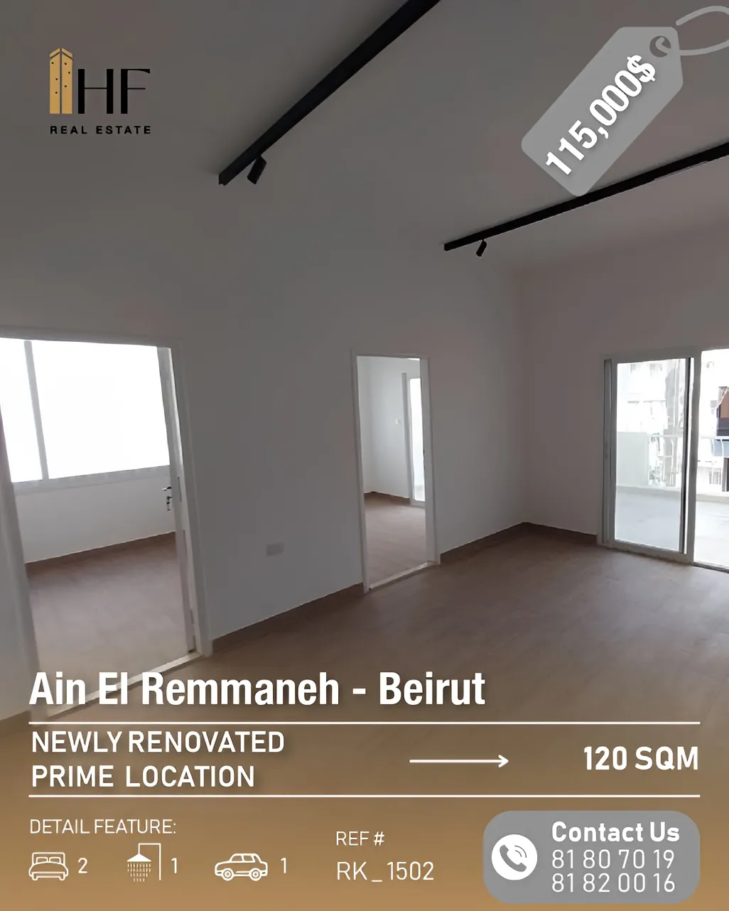 Apartment for sale in Ain El Remmaneh
