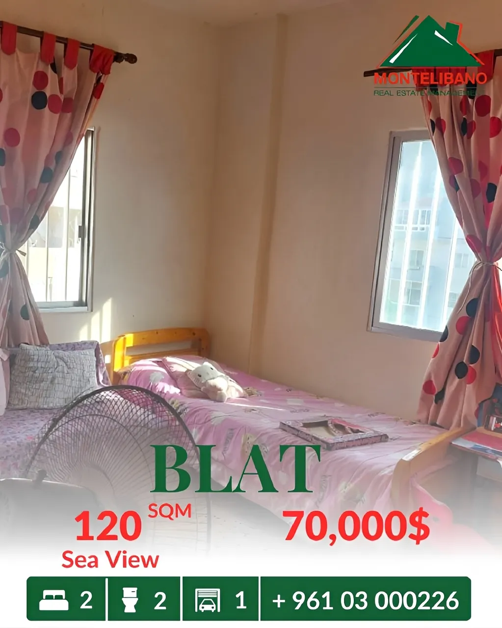 Apartment for sale in Blat, Lebanon