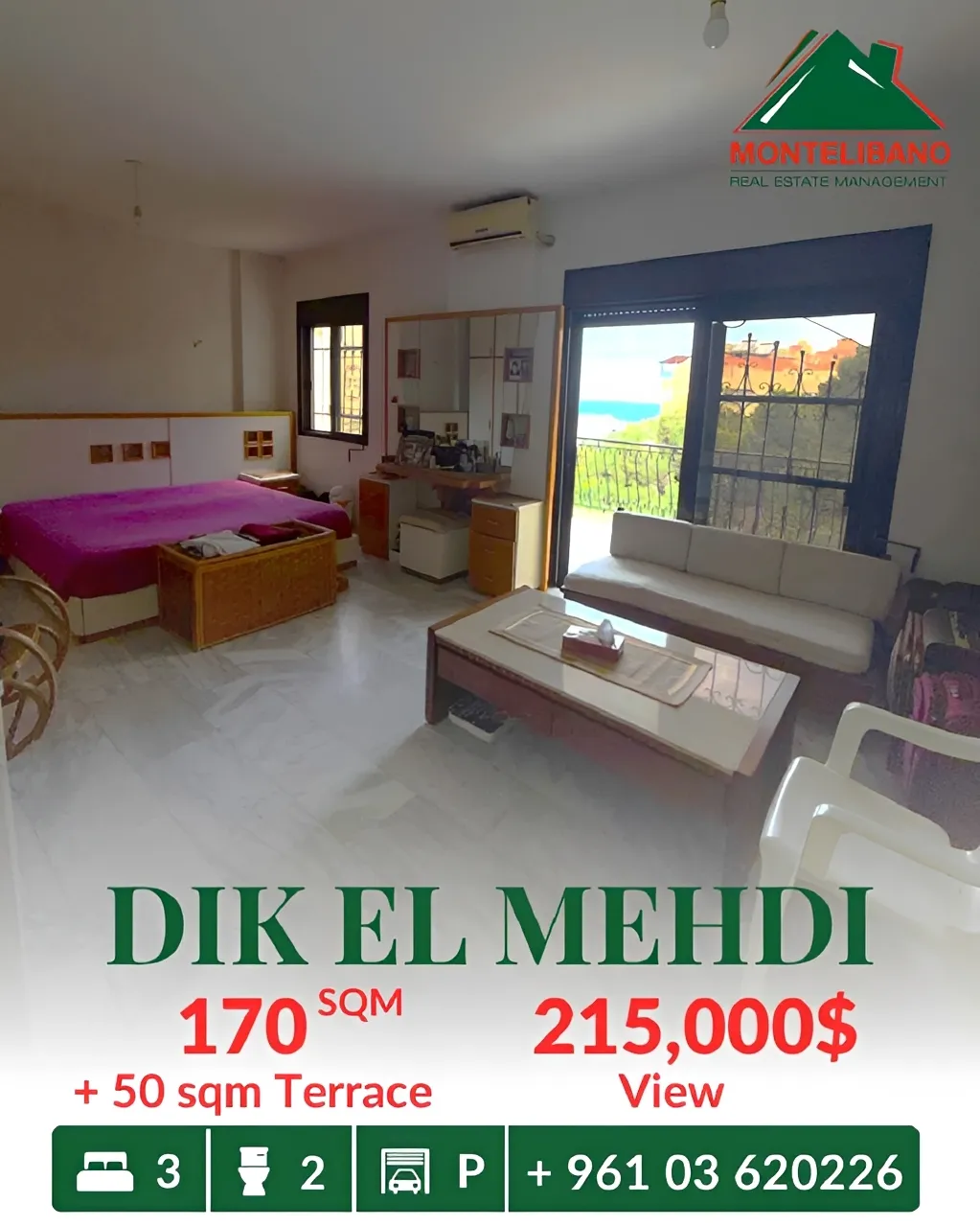 Apartment for sale in Dik El Mehdi, Lebanon