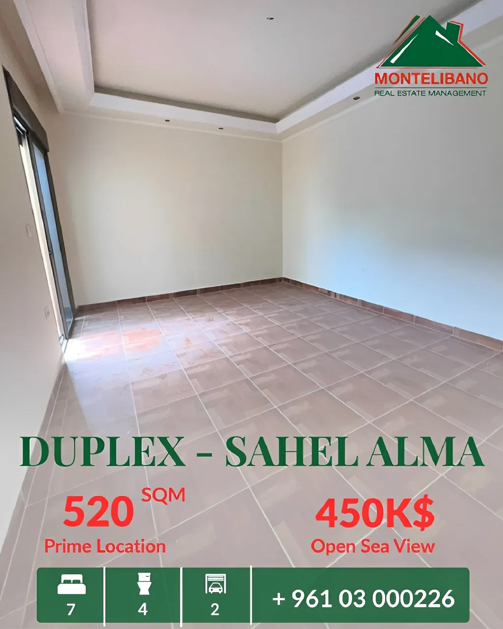 Duplex for sale in Sahel Alma, Lebanon - 7 bed, 4 bath