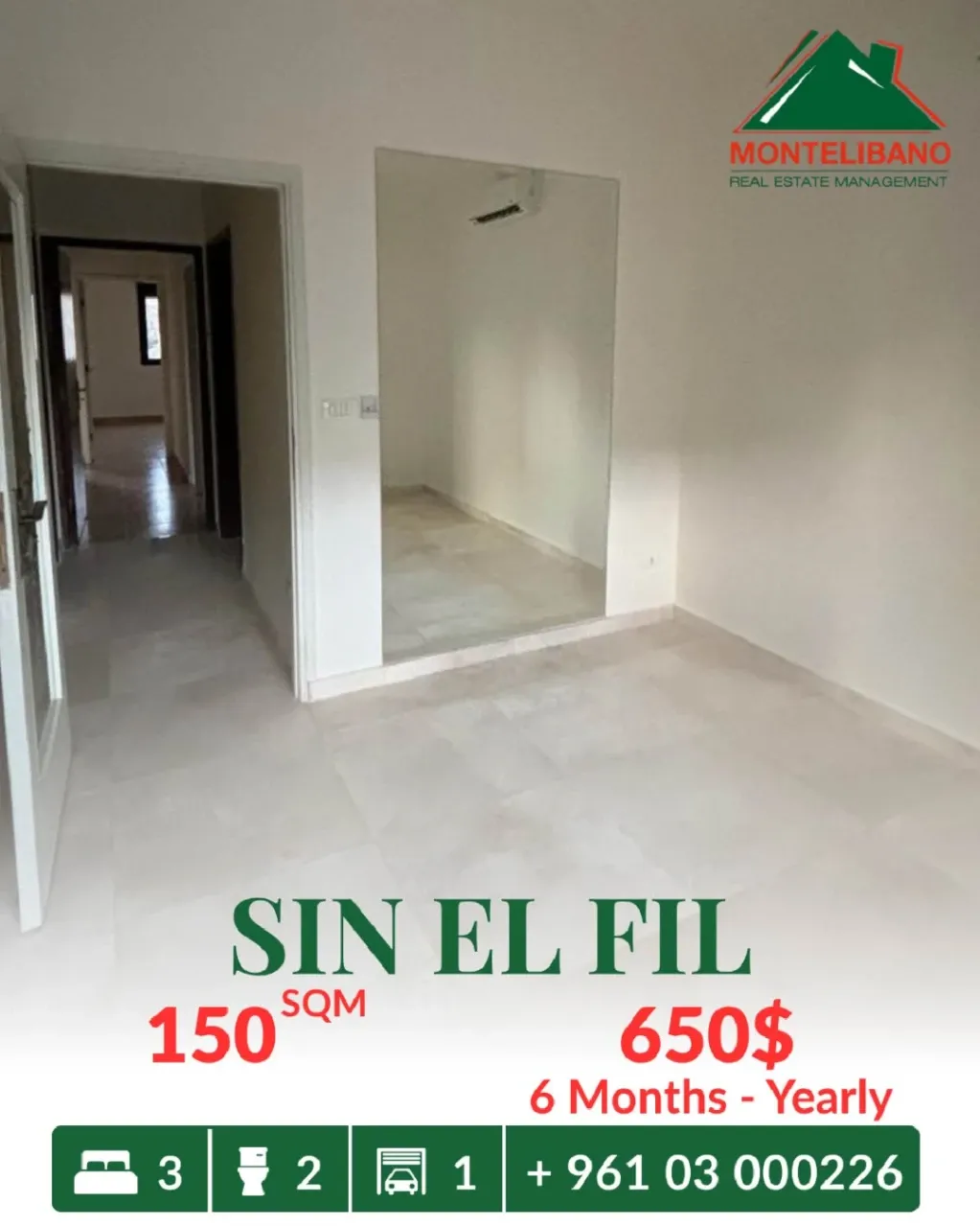 Apartment for rent in Sin El Fil, Lebanon