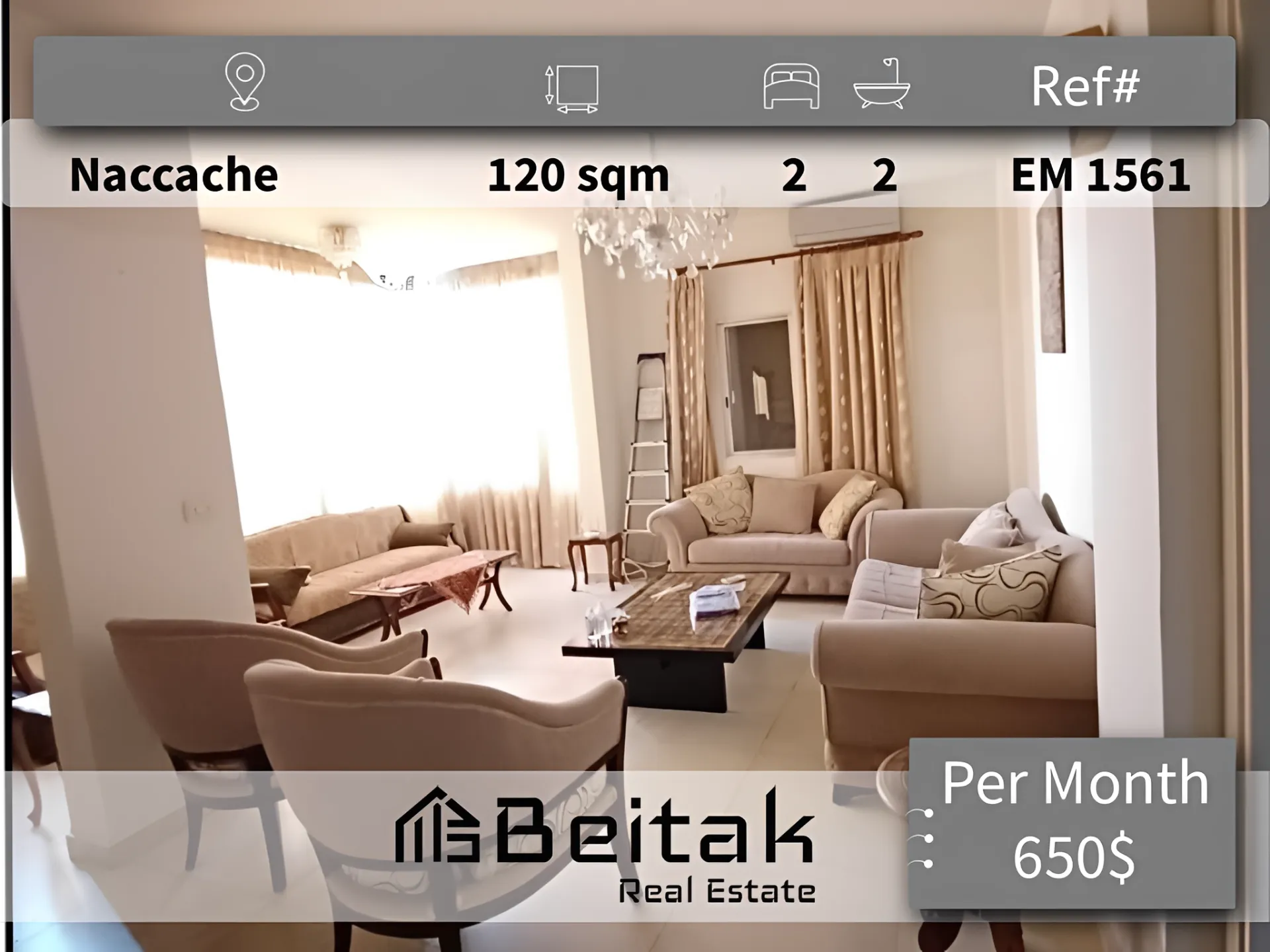 Apartment for rent in Naqqache, Lebanon