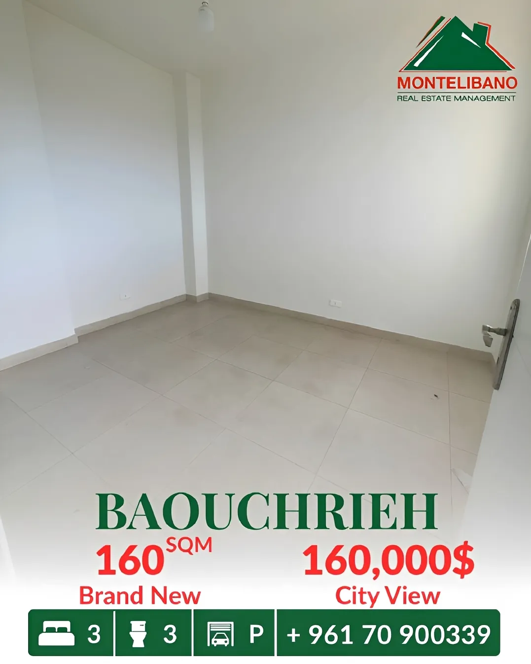 Apartment for sale in Baouchriyeh