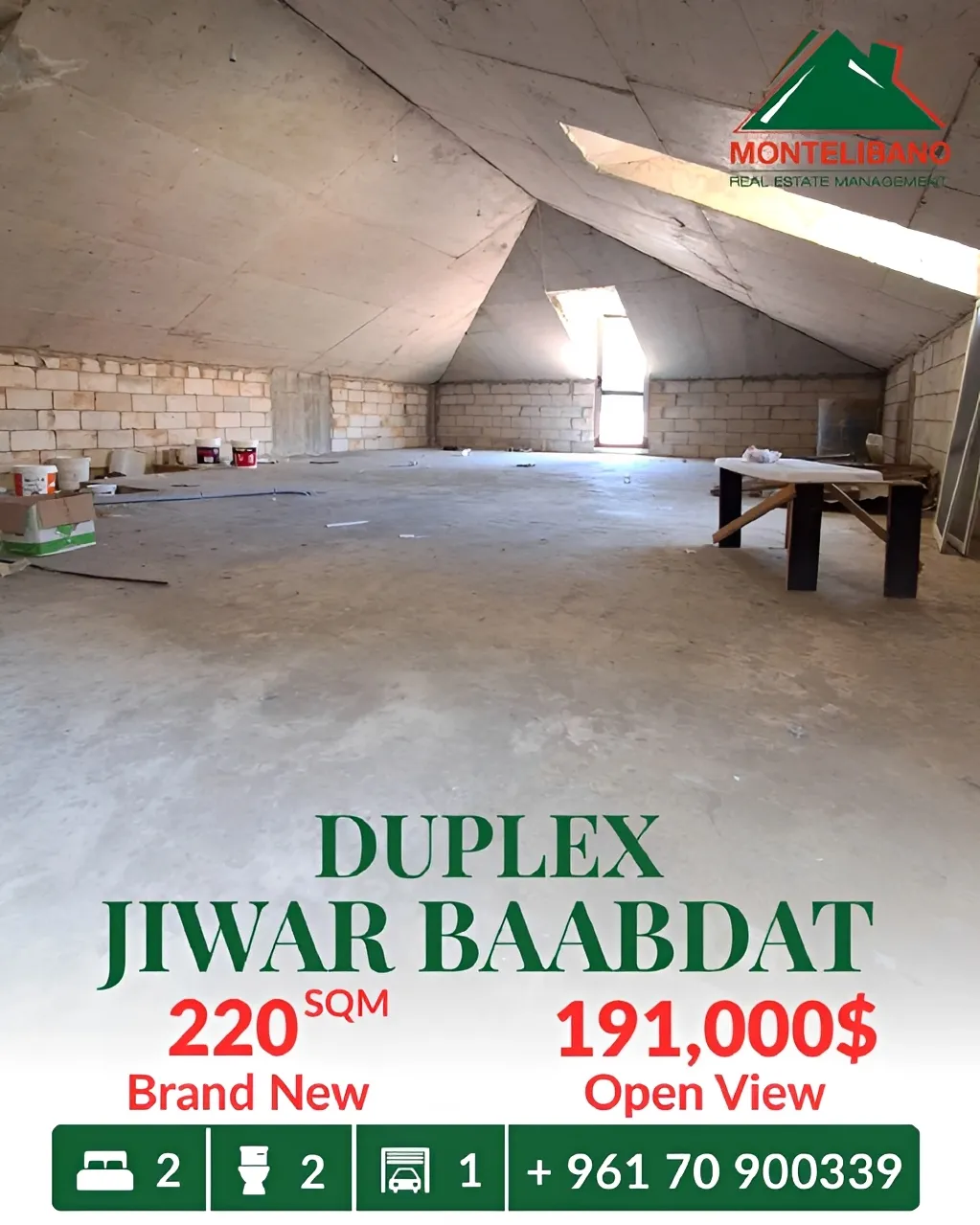 Duplex for sale in Baabdat, Lebanon