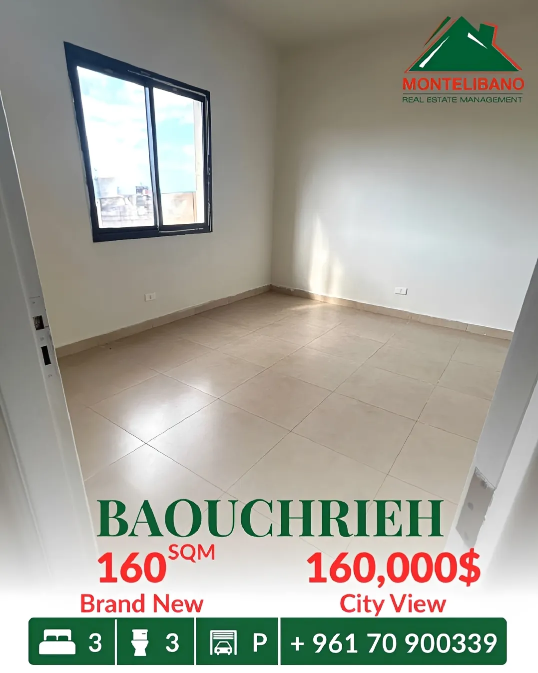 Apartment for sale in Baouchriyeh