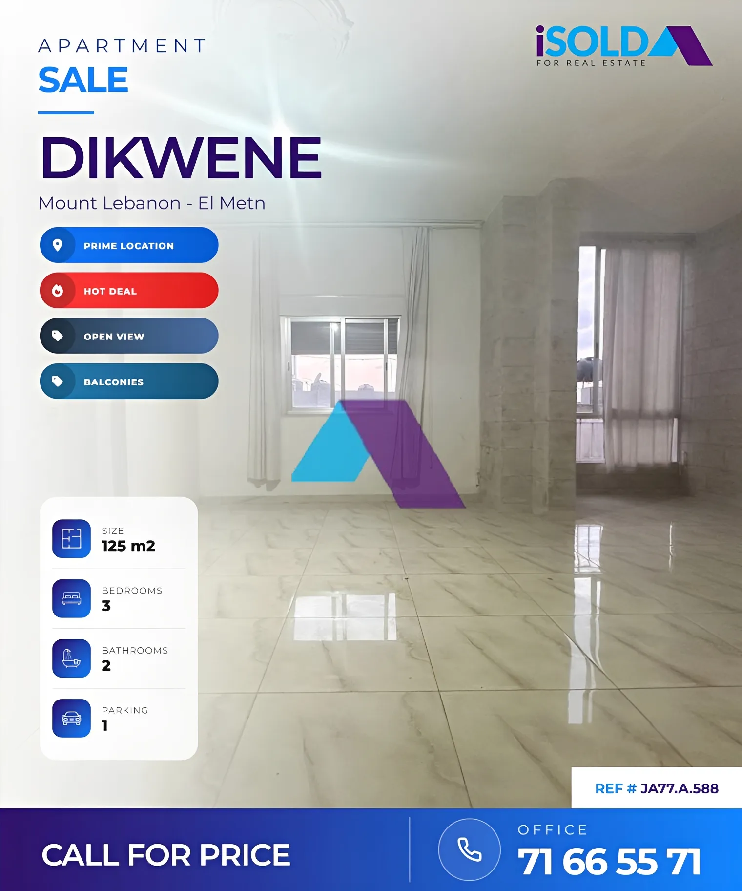 Apartment for sale in Dekwaneh