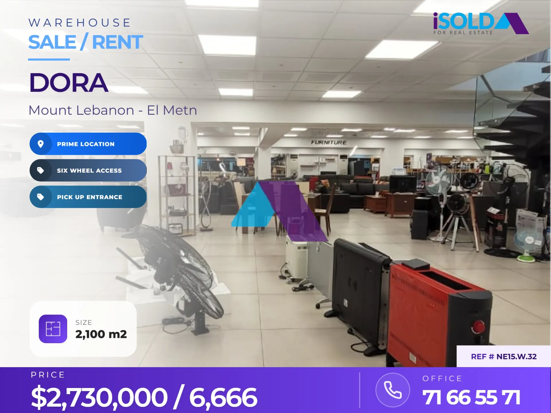 Warehouse for rent in Dora, Lebanon