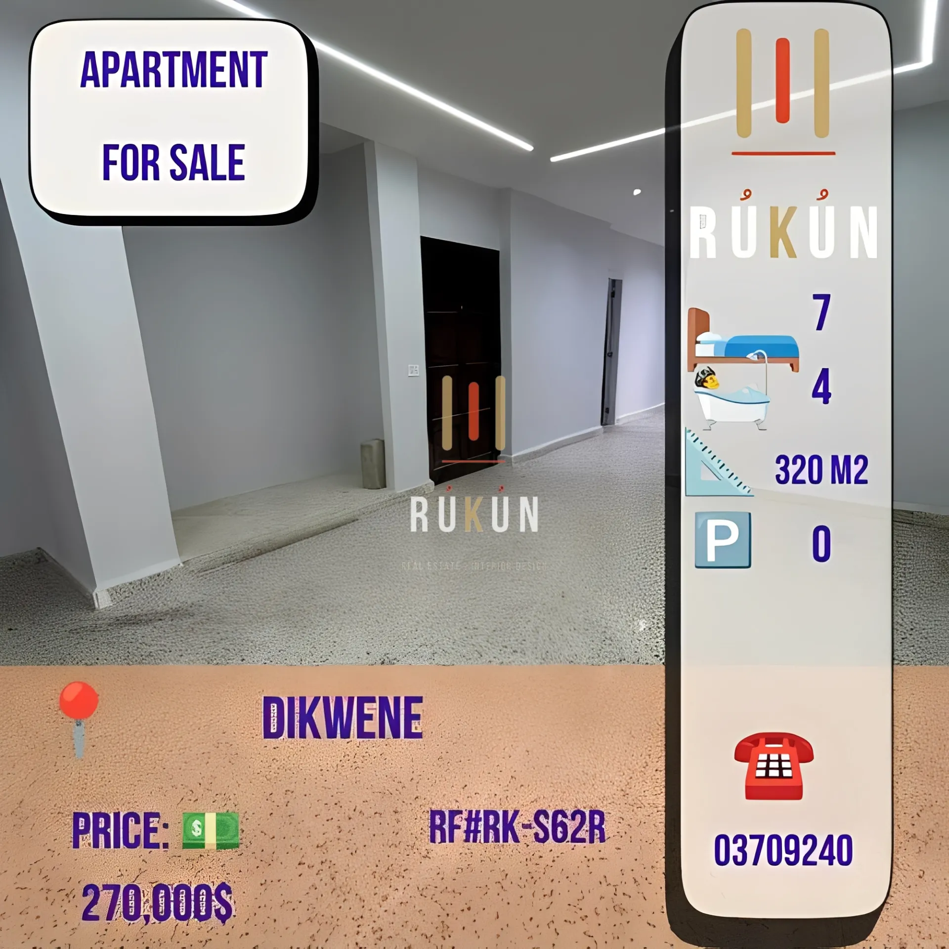 Apartment for sale in Dekwaneh, Lebanon
