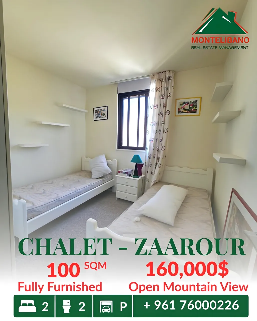 Chalet for sale in Zaarour