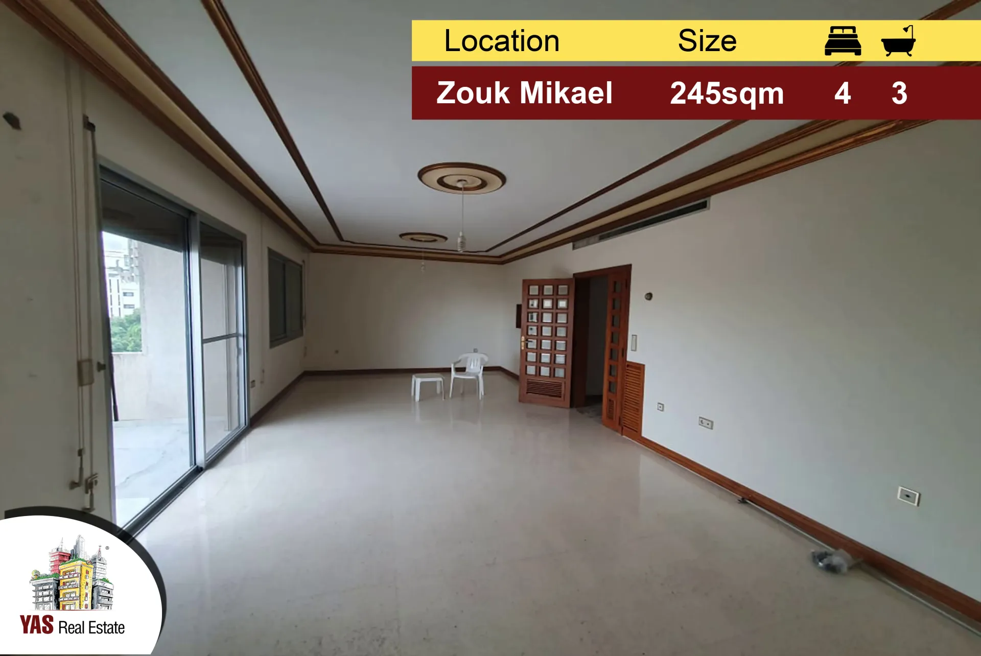 Apartment for Sale in Zouk Mikael - 4 bed, 3 bath