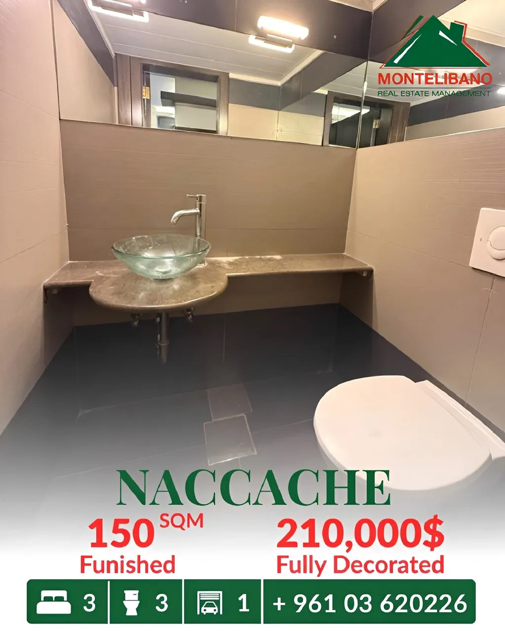 Apartment for sale in Naccache
