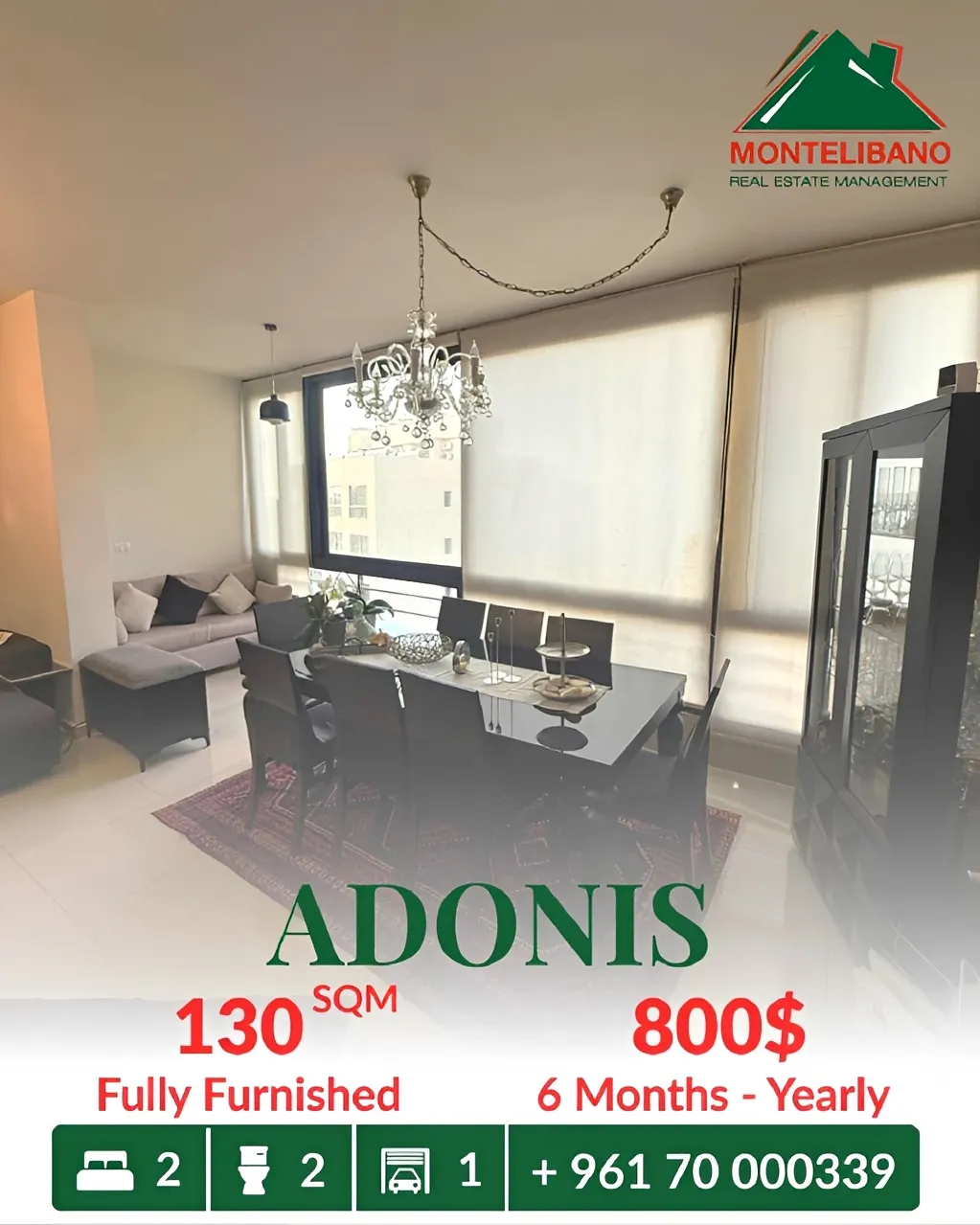 Apartment for rent in Adonis, Lebanon