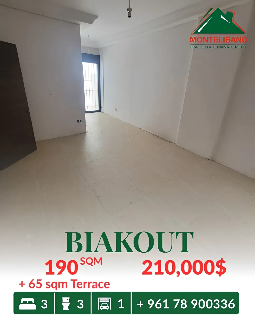Apartment for sale in Biaqout, Lebanon