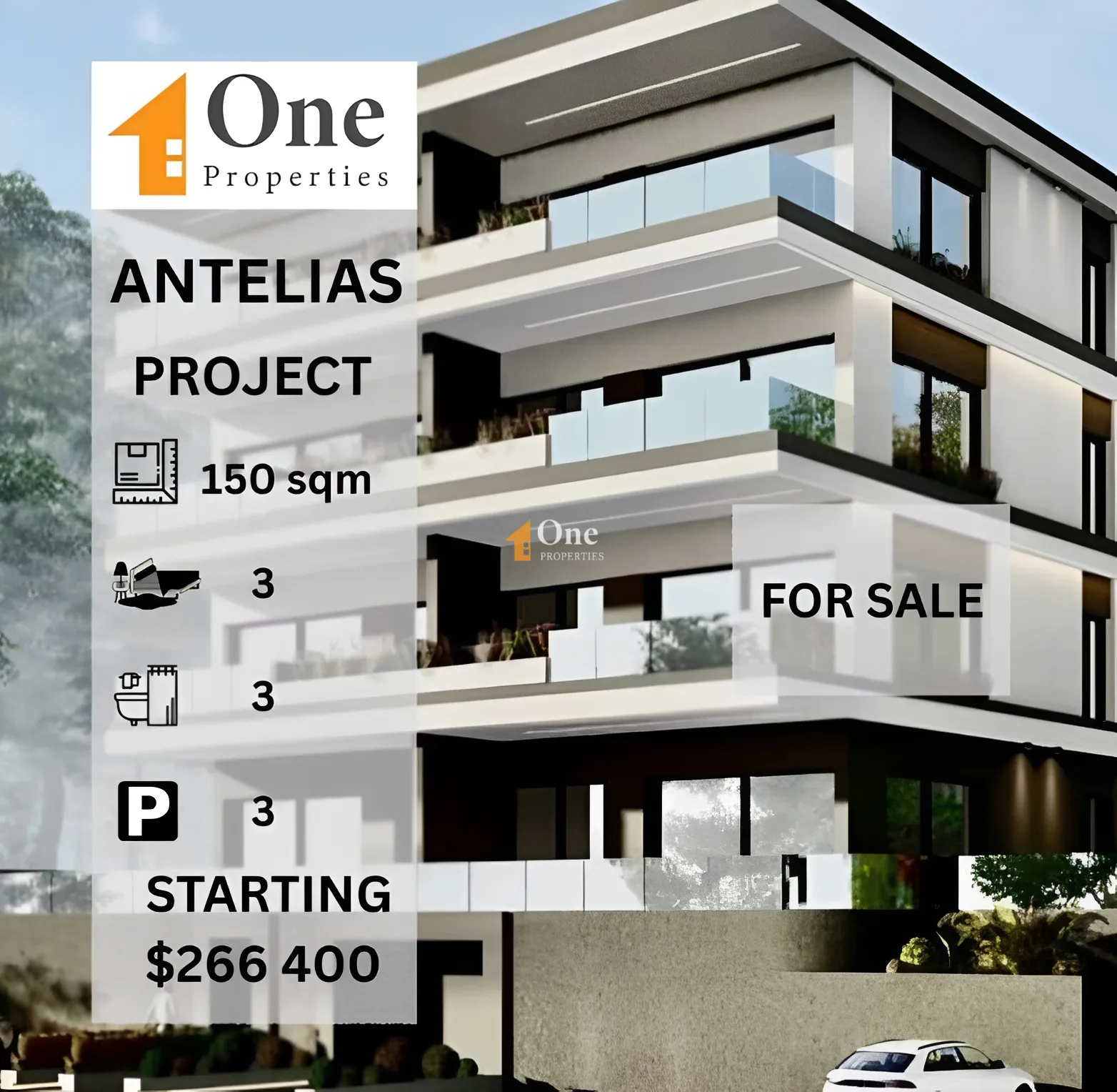 Apartment for sale in Antelias, Lebanon - 3 bed, 3 bath
