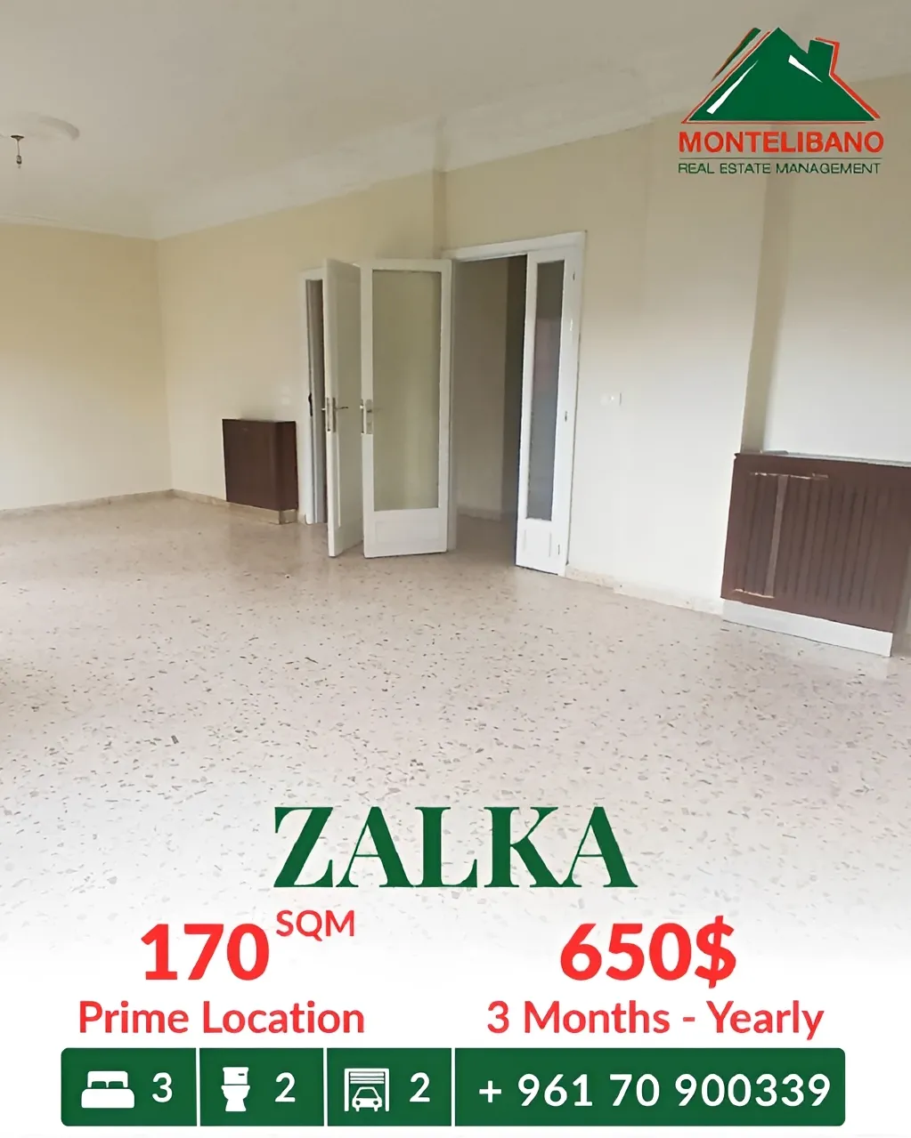 Apartment for rent in Zalqa, Lebanon - 3 bed, 2 bath