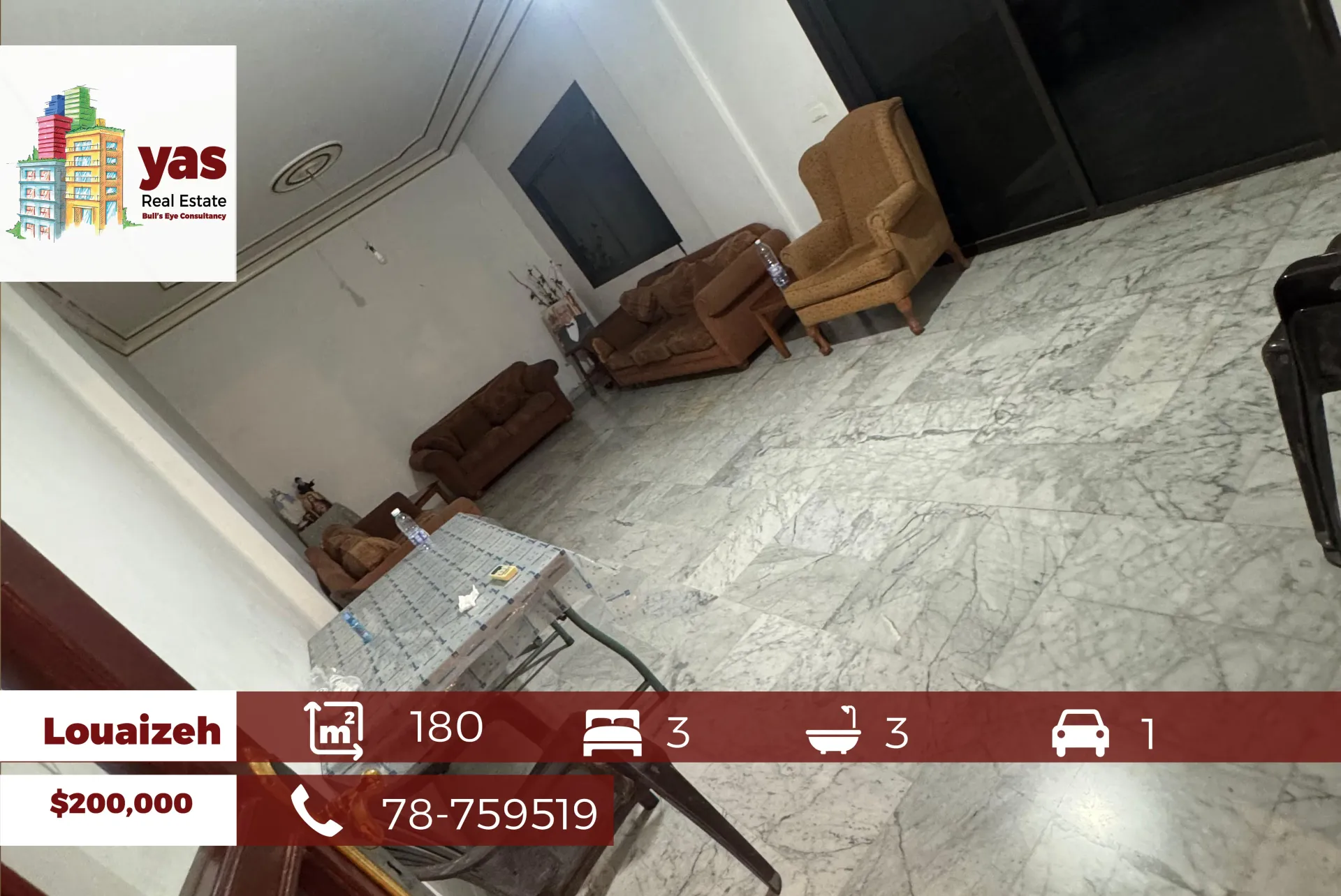 Apartment for Sale in Louaizeh - 3 bed, 3 bath
