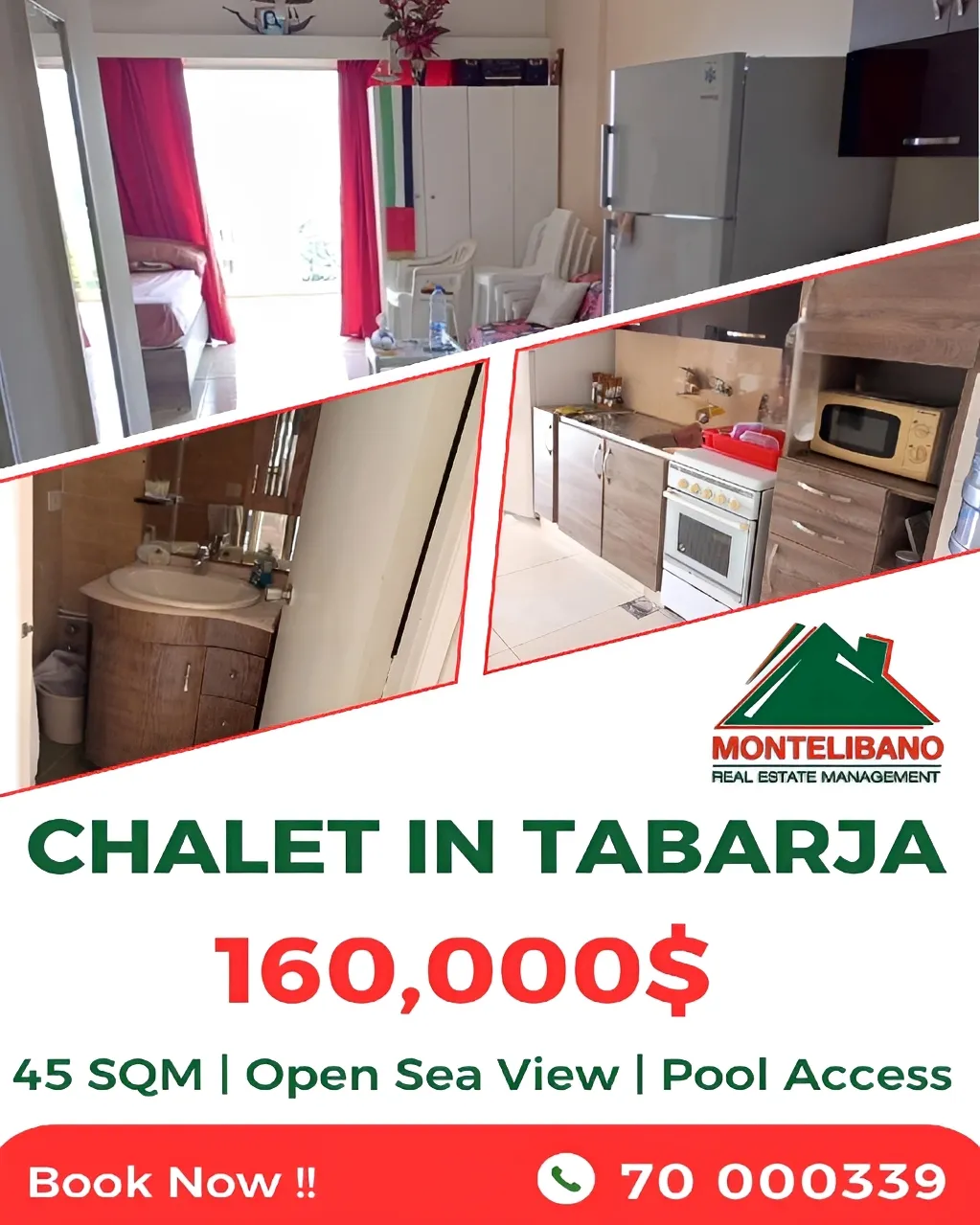 Chalet for sale in Tabarja, Lebanon - 1 bed, 1 bath