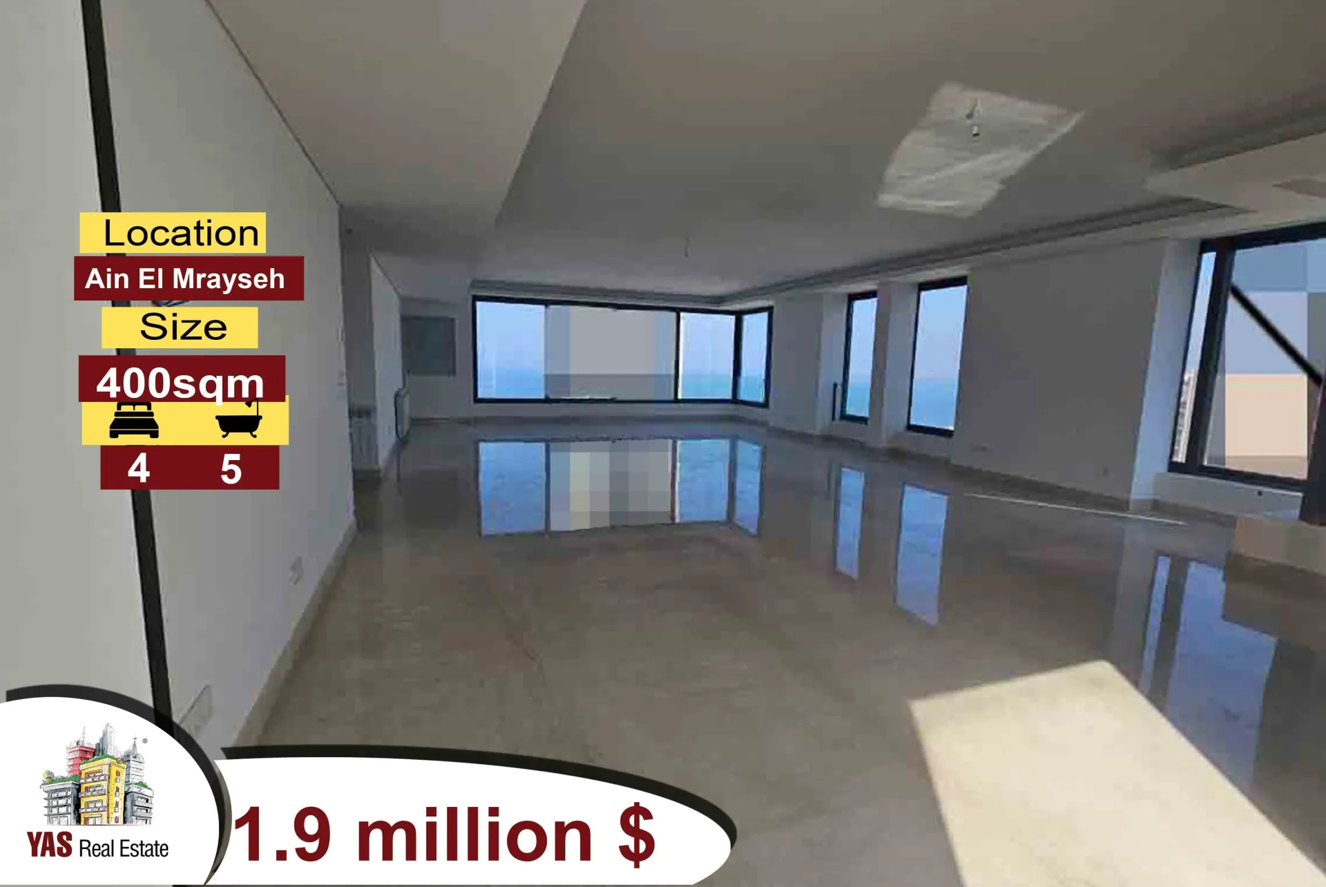 Apartment for Sale in Ain Al Mraiseh - 4 bed, 5 bath